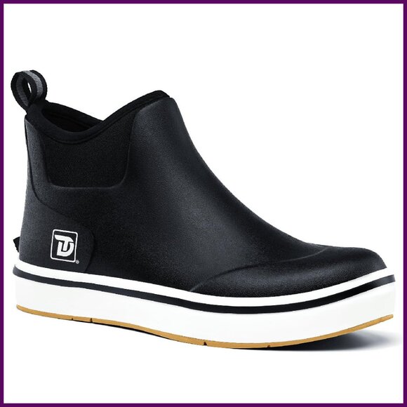 Waterproof Rubber Deck Boots Anti-Slip Ankle Fishing Boating Shoes Size 5-14